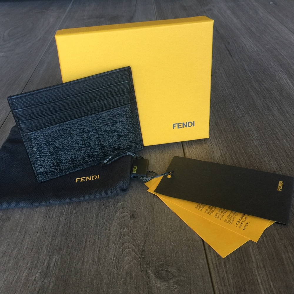 Fendi Black Zucca Card Holder